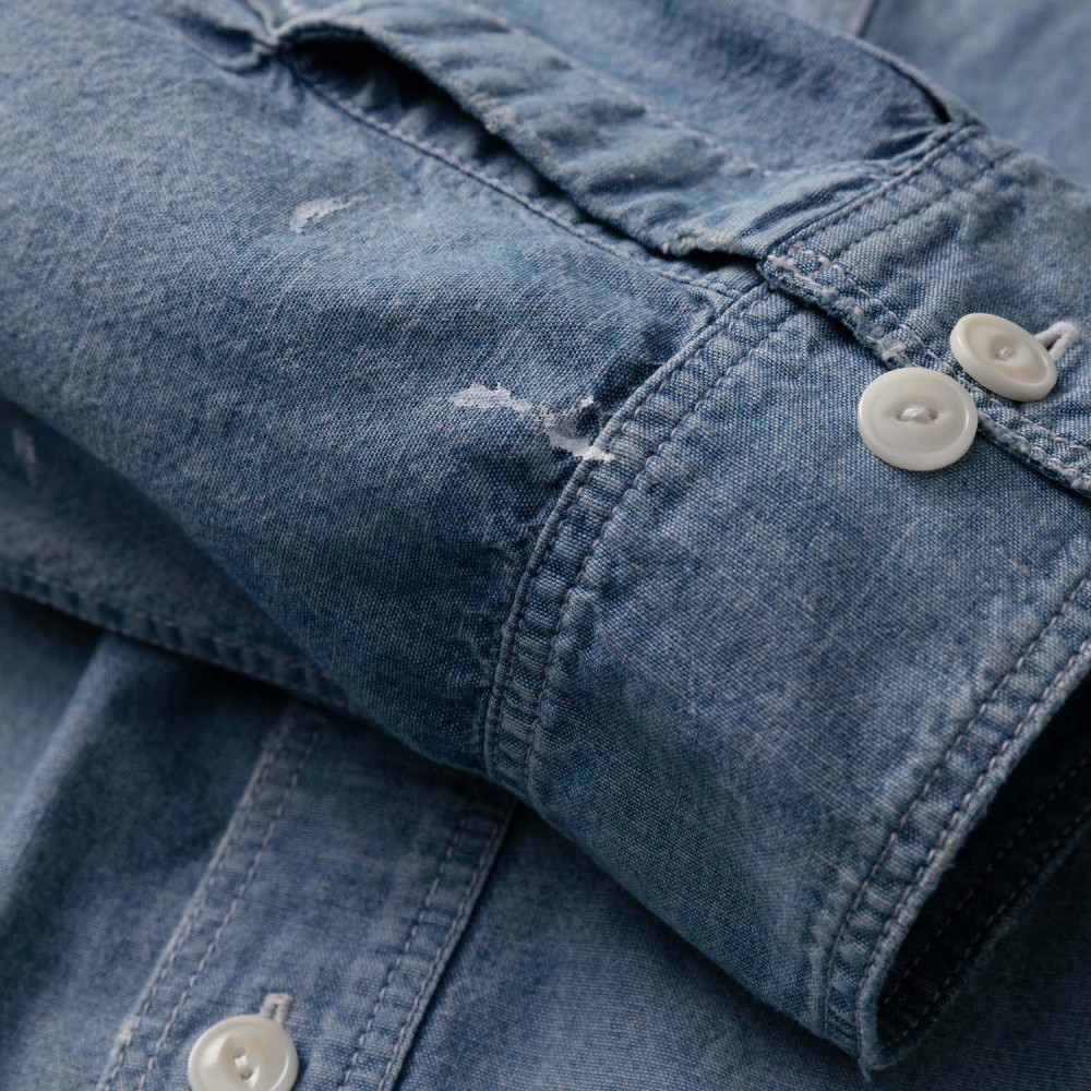 MADNESS HARD AGING CHAMBRAY NEP BD SHIRT | MADNESS
